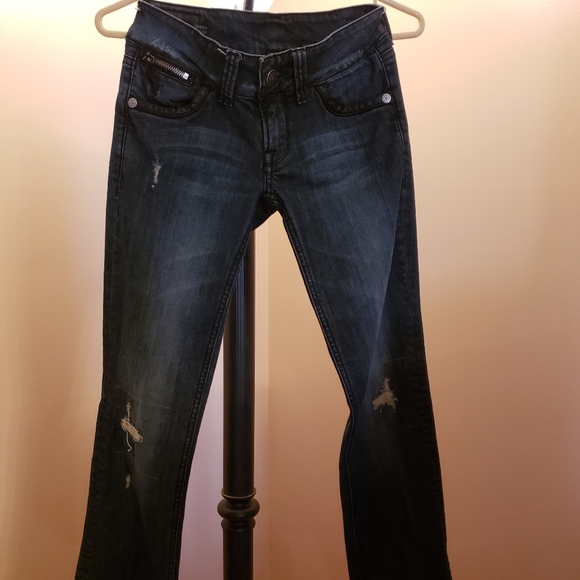 💝 Buffalo  David distressed  boot cut jeans - Picture 3 of 11